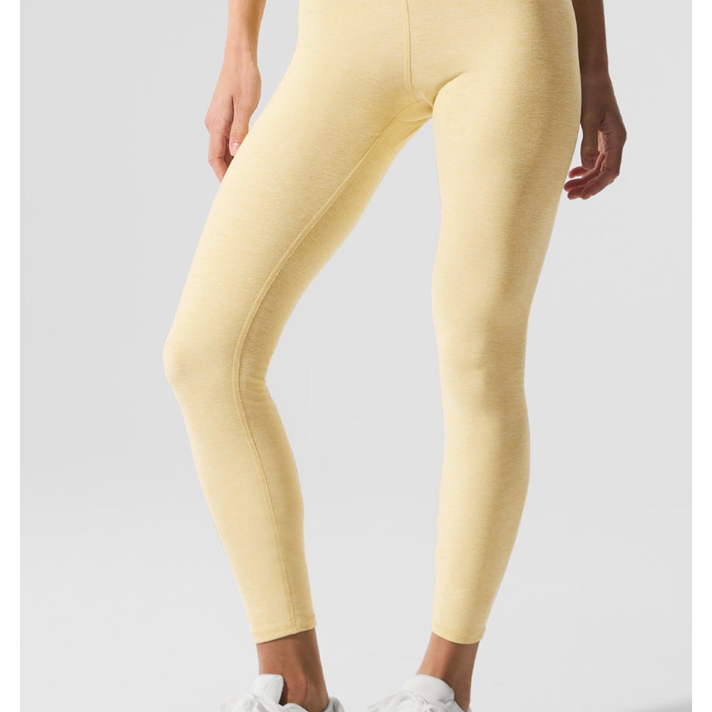 ALO YOGA Alosoft High Waist 7/8 Women's Heather Yellow Leggings